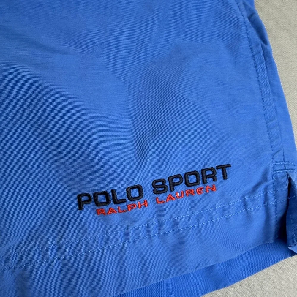 Polo Sport Ralph Lauren Shorts Men Medium Blue Swim Trunks Drawstring Lined 36x6